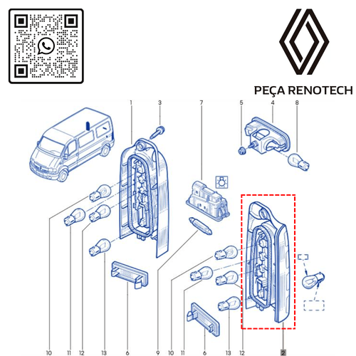RN 171472 8200171472 LANTERNA TRAS. ESQ. MASTER 06... BICOLOR